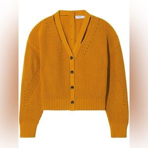 Proenza Schouler Ribbed-knit Button BackCardigan